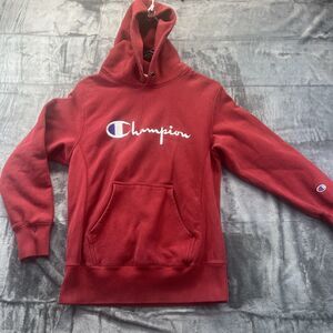 CHAMPION Reverse Weave Warmup Pullover M Hoodie Sweatshirt Vintage Red Tag
